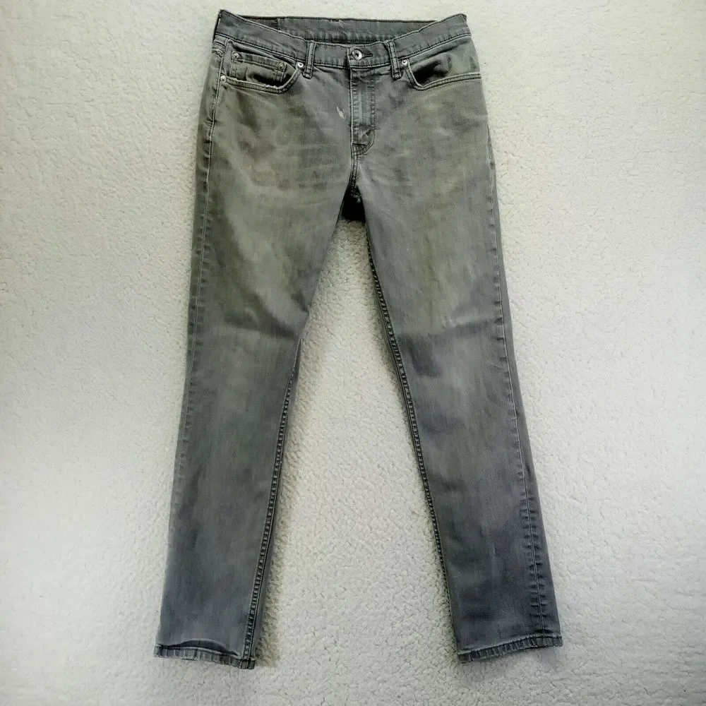 Levis 511 Jeans‎ Mens 33x32 Slim Fit Stretch Denim Cotton Blend Gray